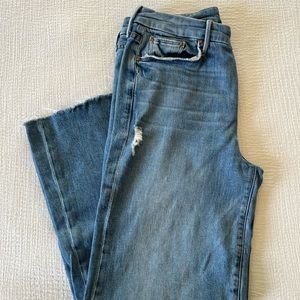 MOTHER Denim, The Pixie Roller Ankle Fray, Size 31